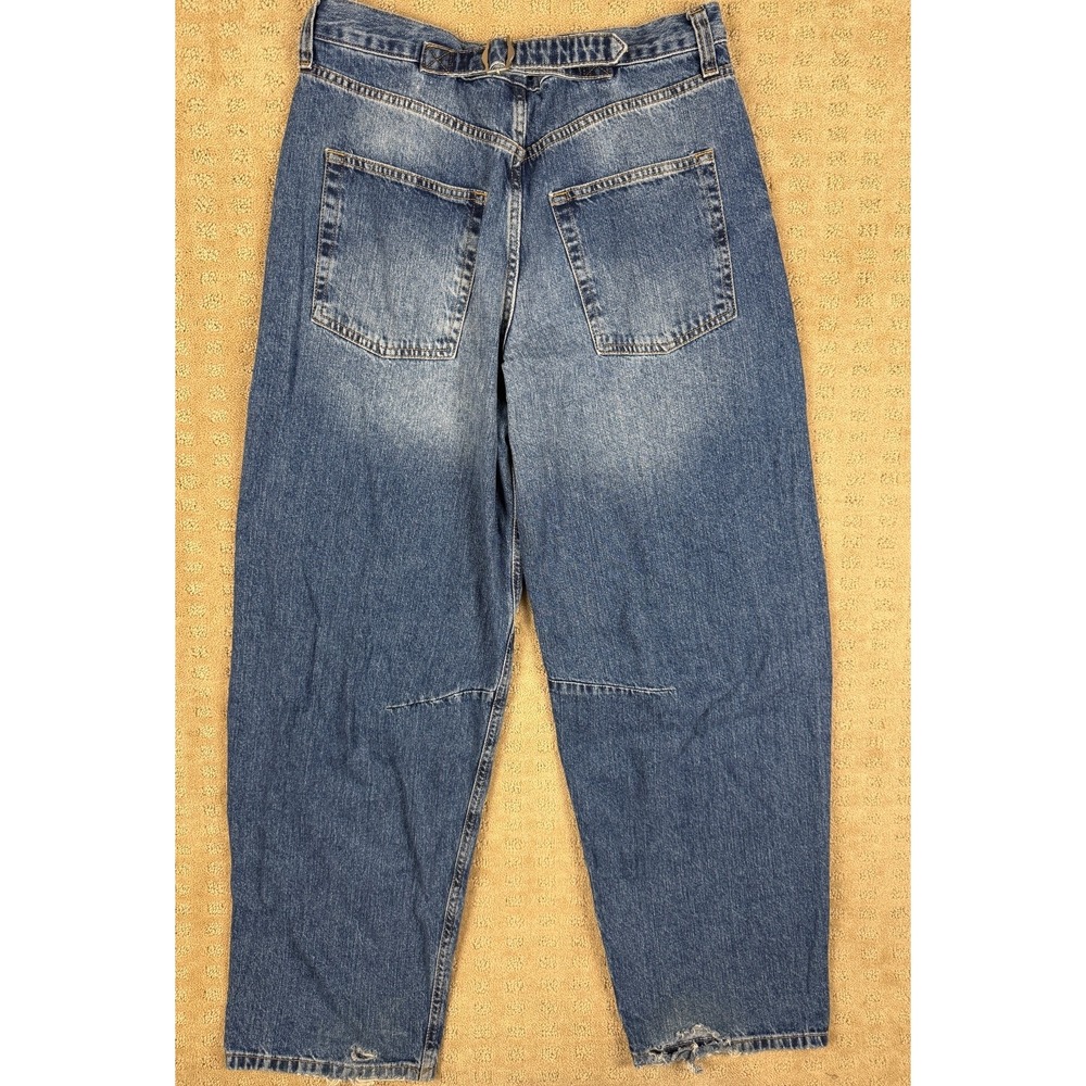 Women's BDG Urban Outfitters Barrel Distressed Size 31W (30x32) Blue Jeans #1381 - Picture 12 of 16